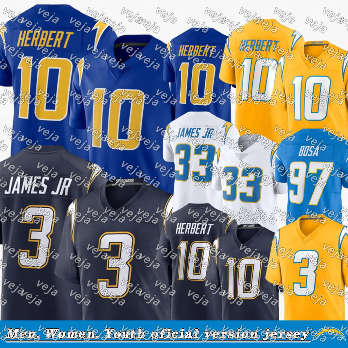 Los Angeles city ChargersS jersey Justin Herbert Ladd McConkey Derwin James Joe Alt Joey Bosa LaDainian Tomlinson Khalil Mack Will Dissly Football Jerseys