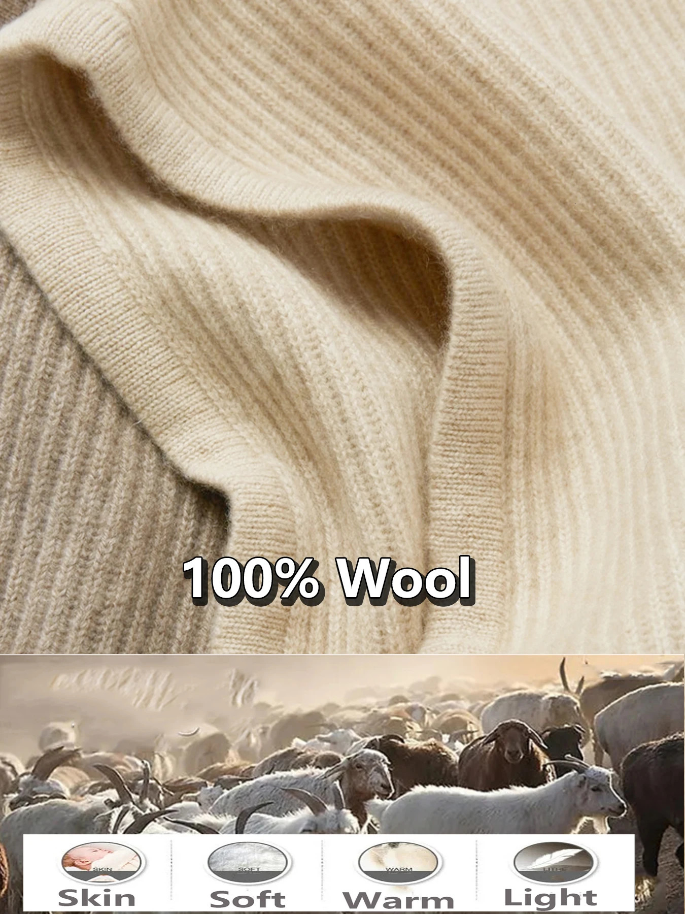 100Wool Knitted Balaclava Hat For Women Winter Hooded Drawstring Skullies Cap Face Neck Protect Soft Warm Cashmere SKi Bonnet 251013
