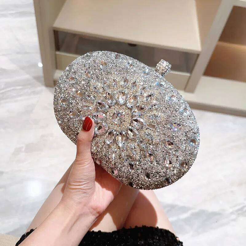 Designer Bags NEW Dia Women Clutch Evening Bag Crystal Ladies Purse Female Sparkly Wallet For Wedding Party Luxury Bag