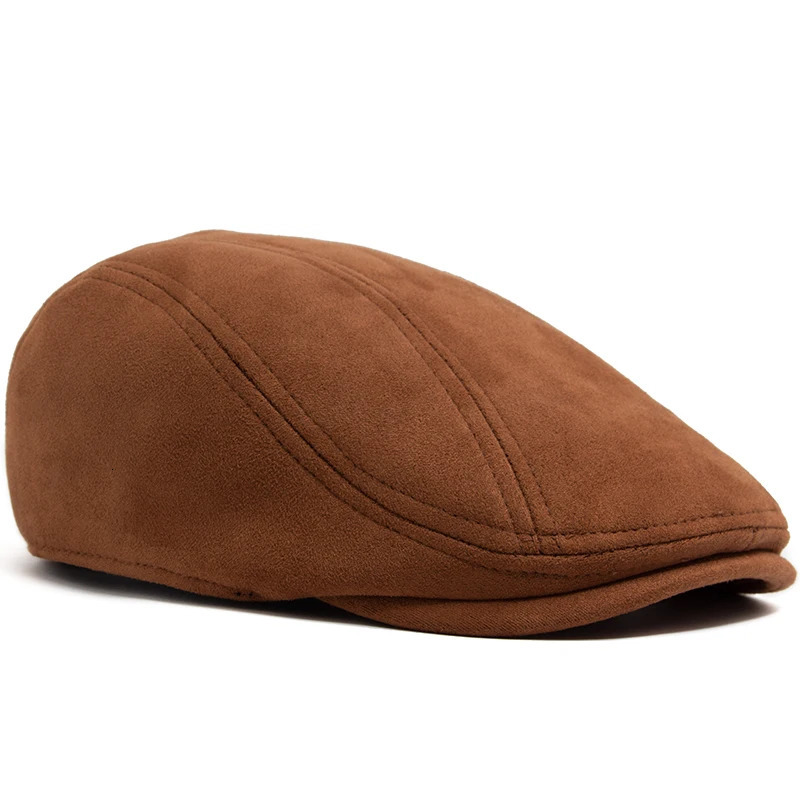 Suede Autumn Winter Beret Fashion Vintage Men Women sboy Hat Casual Flat Visor Cap Berets For 5458cm Head Circum Ference 251029
