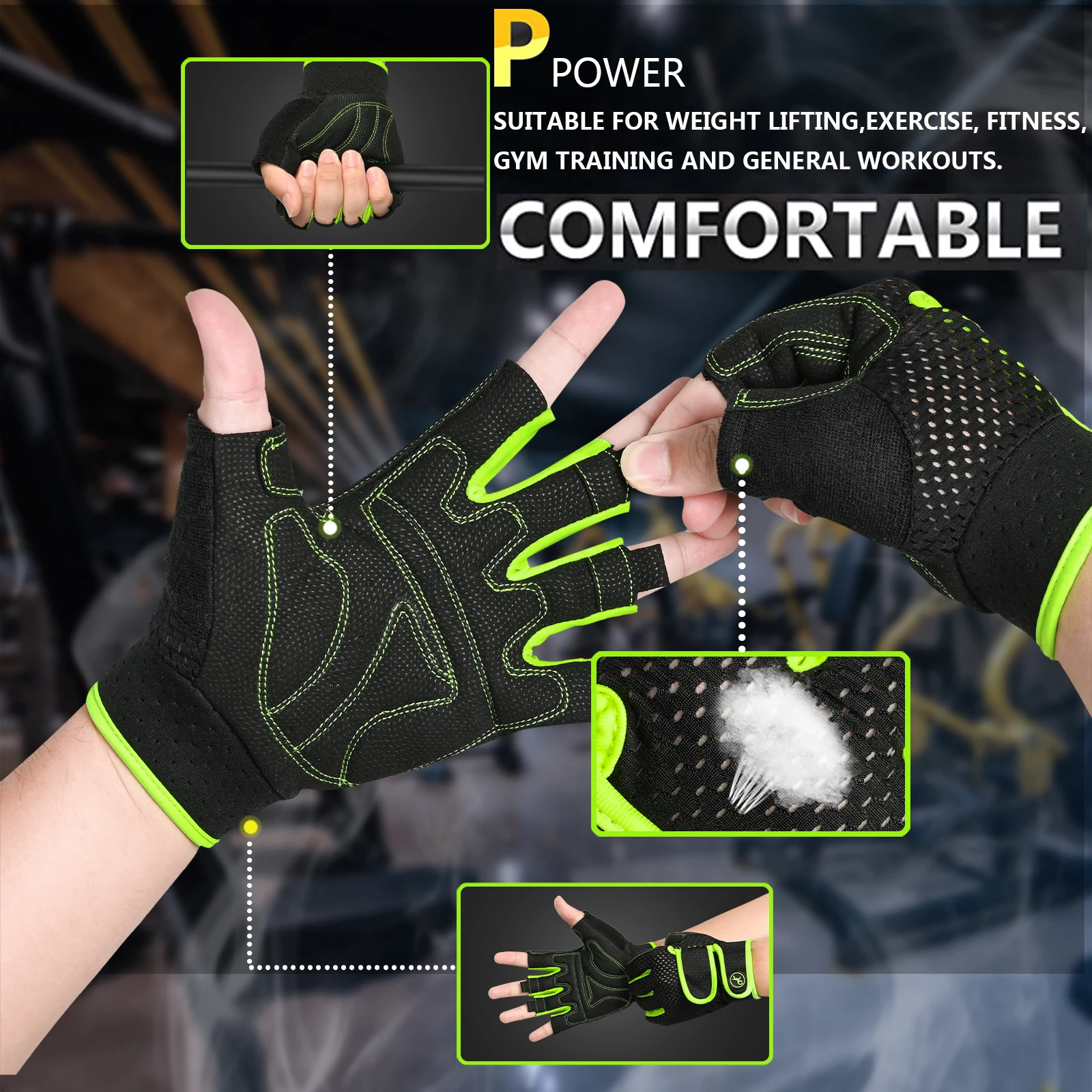 Gym Gloves for Men Women Weight Lifting Fitness Bodybuilding Training Workout Sport Exercise Spinning Bike Cycling 251013