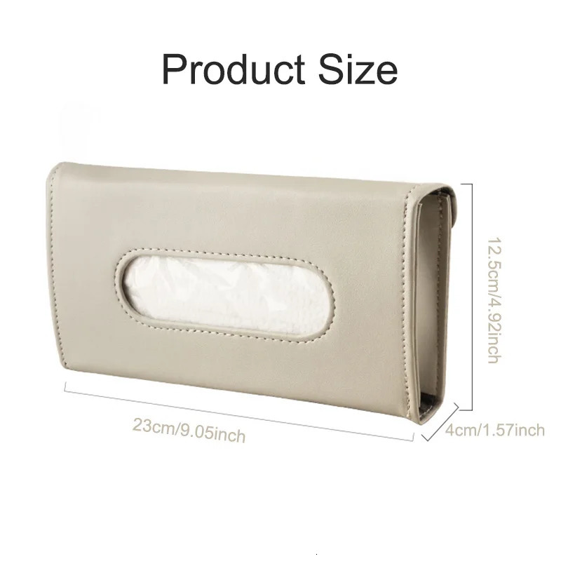 PU Leather Tissue Box Auto Car Truck Sun Visor Hanging Holder Car Tissue Boxes Auto Interior Storage Decoration Accessories 251029