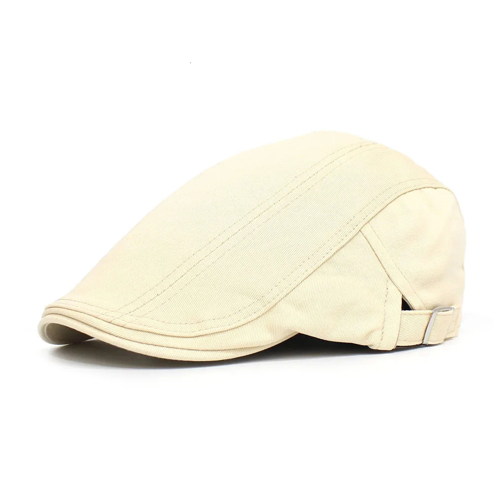 Solid color cotton front cap mens casual cap classic beret 251029