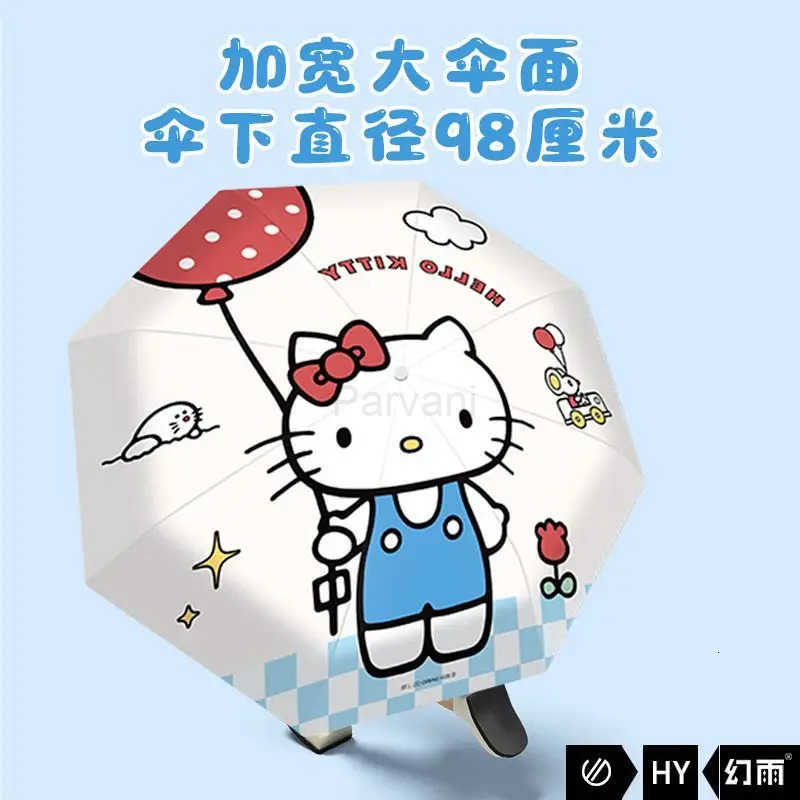 Sanrio Sanrio Hello Kitty Umbrella Fully Automatic Good Looks Cartoon Sun Umbrella Uv Protection Sun Umbrella Portable Wind Resistant L251029