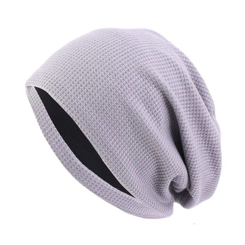 Double Fabric Cotton waffle pattern Autumn Early Winter Skullies Beanies 251029