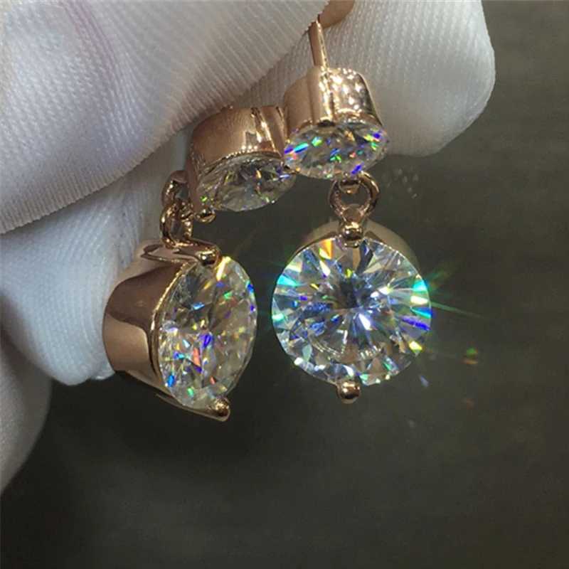 Huitan Minimalist Gold Color Dangle Earrings Wedding Engagement Party Womens Elegant Accessories Brilliant CZ Luxury JewelryW251029