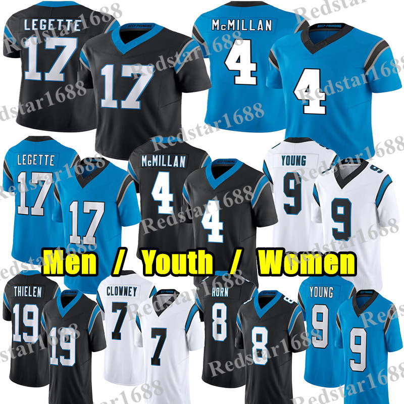 17 Xavier Legette Football Jersey 4 Tetairoa McMillan Bryce Young Jaycee Horn Adam Thielen Jonathon Brooks Jadeveon Clowney Chuba Hubbard Ikem Ekwonu 