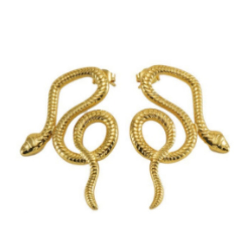 Fashionable and retro Egyptian four-piece set, snake-patterned earrings and stud earrings, nostalgic Nile style, suitable for theme events/displays