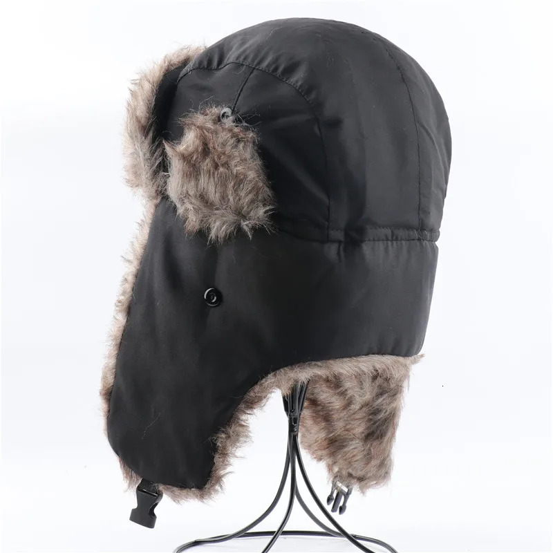 CAMOLAND Military Army Soviet Badge Winter Bomber Hat Women Men Russian Ushanka Faux Fur Earflap Caps Waterproof Snow Cap 251013