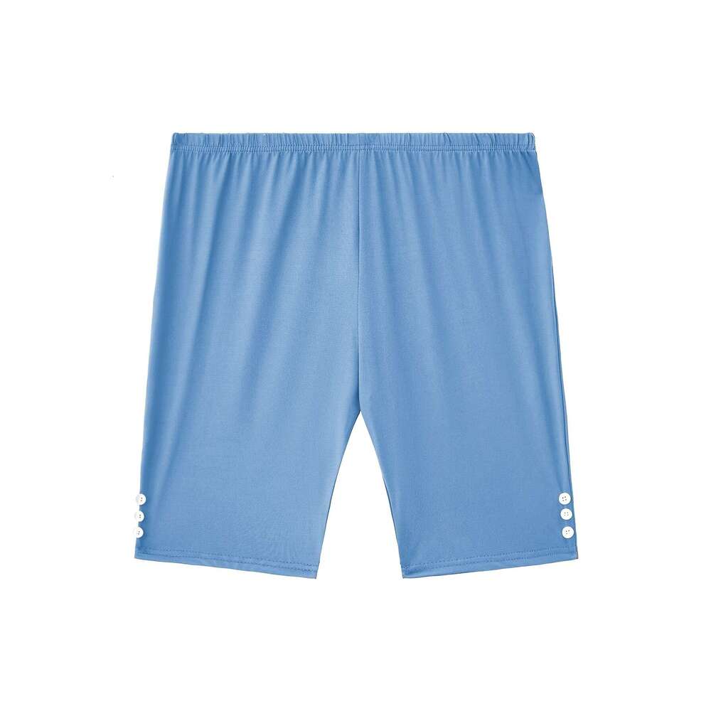 4pcs Plus Size Women'S High Waisted Shorts Stretchy, Button-Decorated, Casual Pants Fiess, Yoga, Running - Ideal for Everyday, Wear, Holiday Wear
