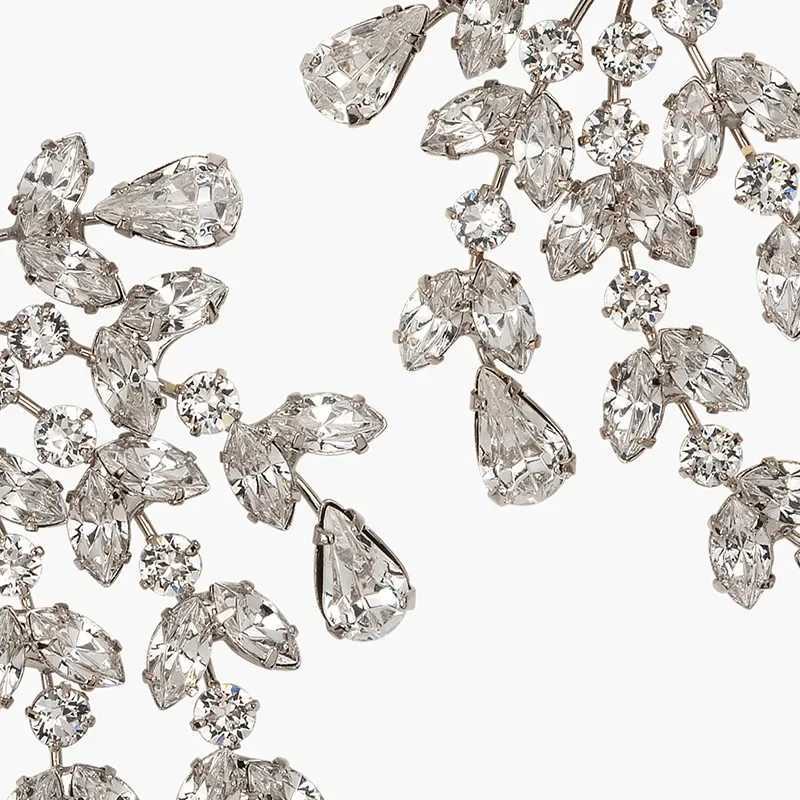 Luxury Flower ShAPe Cubic Zirconia Dangle Earrings for Women Exquisite Chandelier CZ Wedding Drop Earrings Party JewelryW251029