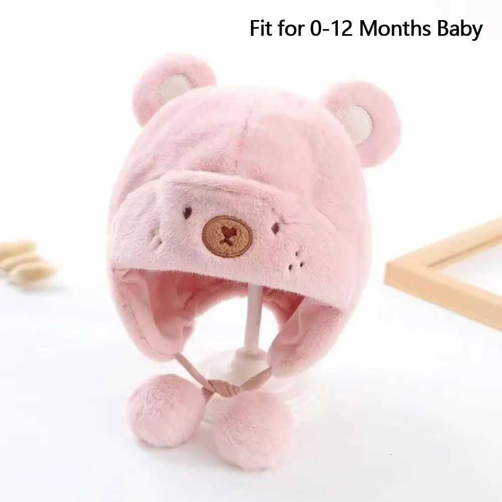 New Cute Warm Hats with Ball Solid Color Hemming Caps Autumn Winter Soft Ear Protection Hats251028