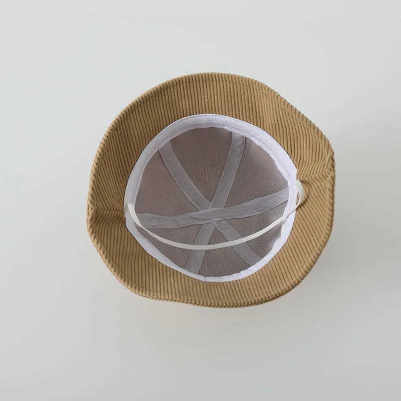 Autumn Kids Corduroy Basin Cap Cartoon Ears Baby Fisherman Hat 836M Boys Girls Children Sunshade Visors Cute Bear Bucket Hats251028