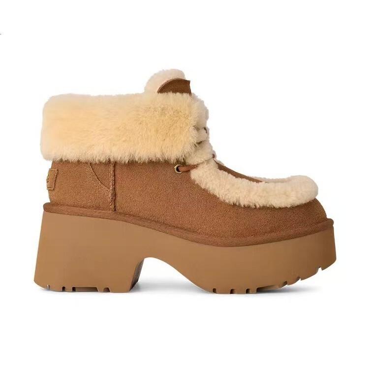 snowshoe Autumn and winter new woolen cotton shoes short boots designer boots cotton shoes thick and warm thick soled high heels luxury cotton boots s