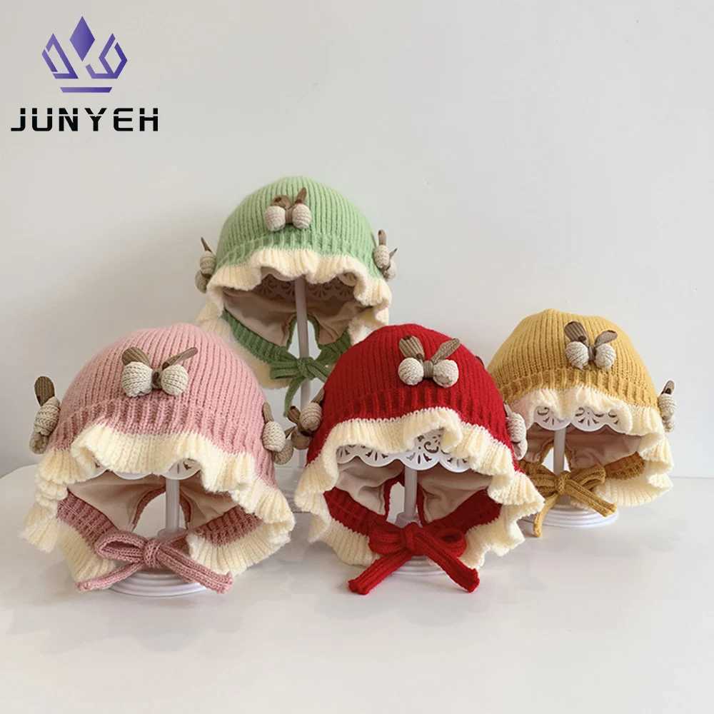 Bowknot Princess Hat Winter Baby Caps Thickened Warm Girls Earmuffs Lace Wool Hats Soft Comfortable Beanies For Kids 324 Month251028