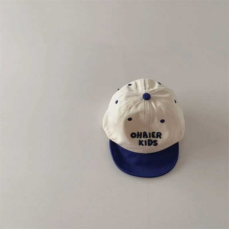 2024 Spring New Kids Outing Cap Boys Fashion Patchwork Letter Soft Brimmed Sun Hat Toddler Boys Boutique Cotton Peaked Cap251028