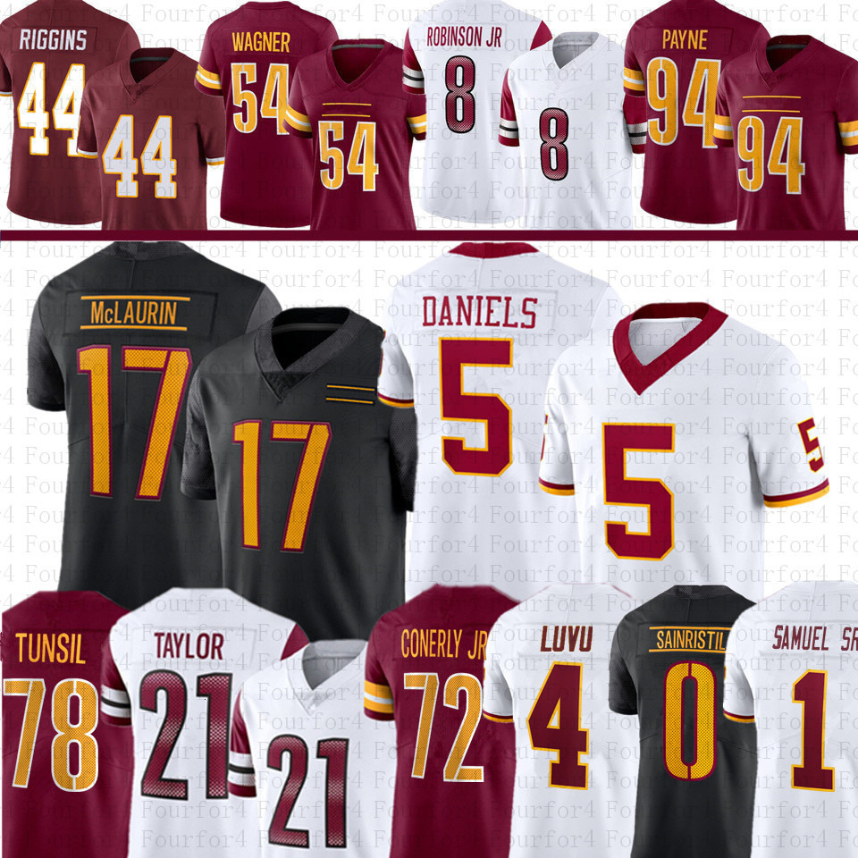 5 Jayden Daniels Terry McLaurin Football Jersey Mike Sainristil Frankie Luvu Laremy Tunsil Sean Taylor Deebo Samuel Sr Trey Amos Way Brian Robinson Jr