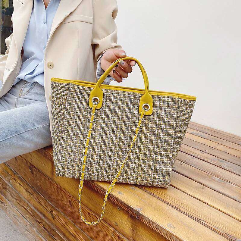 Women Tote Fashion Nylon Large Handbag Chains Shoulder Bags Ladies Big Messenger Shopping Bag