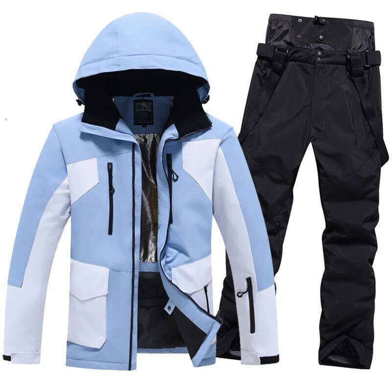 Women's Winter Snow Suit Sets Snowboarding Clothing Skiing Costume 10K Waterproof Windproof Ice Coat Jackets And Strap Pants