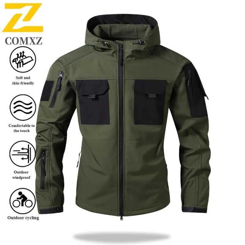 Tactical Waterproof Softshell Jacket Mens Outdoor Functional Windproof Breathable Military Style Hiking Camping Jacket Clothing J251029
