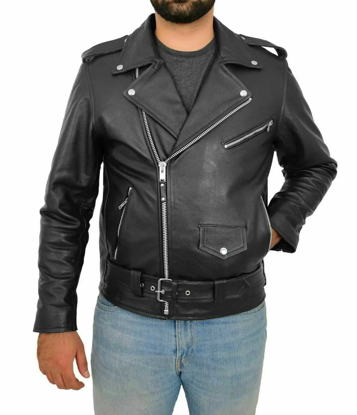 2023 Slim Fit Stand Collar PU Jacket Male Antiwind Motorcycle Lapel Diagonal Zipper Jackets Men jacket men clothingT251029