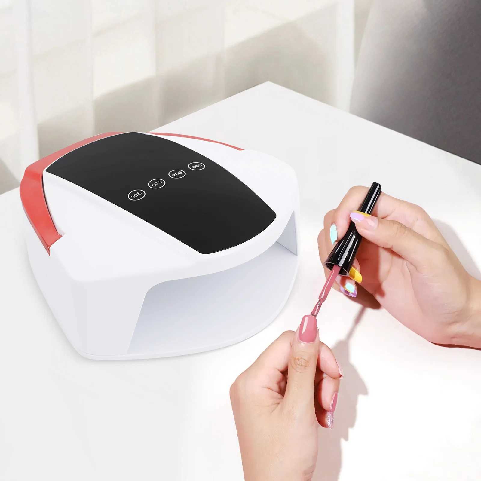 96W ABS Rechargeable Nail LampWhite Red Black Automatic Sensor UV LED Nail Dryer Tabletop24279cm for HomeNail Stores J251115