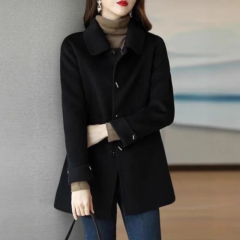 Plus Size Winter Womens Casual Slimming Trendy Woolen Coat Top Small Size Versatile Fashionable Outerwear Female Clothing 251029
