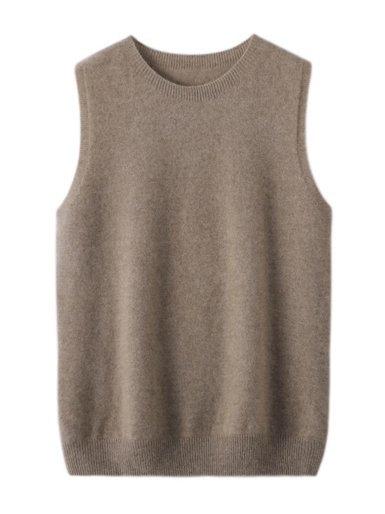 Women Oneck Sleeveless Sweater 100 Merino Wool Pullover Waistcoat Cashmere Knitwear Spring Summer Autumn Casual Vest 251029