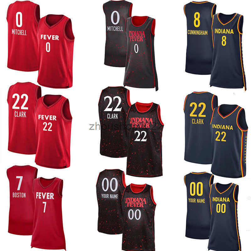 Custom Fever Basketball Jerseys Caitlin Clark Kelsey Mitchell Colson Cunningham Lexie Hull Natasha Howard DeWanna Bonner Stranger Things Victory Jerse