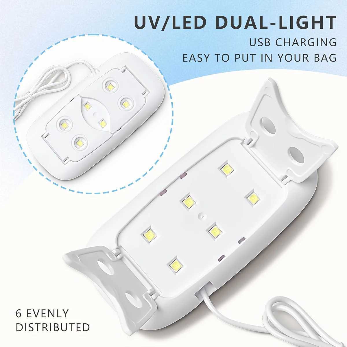 1Pc 6 Lamp Beads White Mini Mouse Nail Lamp Nail Portable Micro USB Power Supply Cable Home Use Drying Lamp For Gel J251117