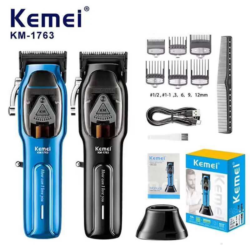 Kemei KM1763 9000RPM Electric Hair Clipper Rechargeable 10W Big Power Trimmers Barber Pro Cordless Hair Cutting Machine for Men M251029