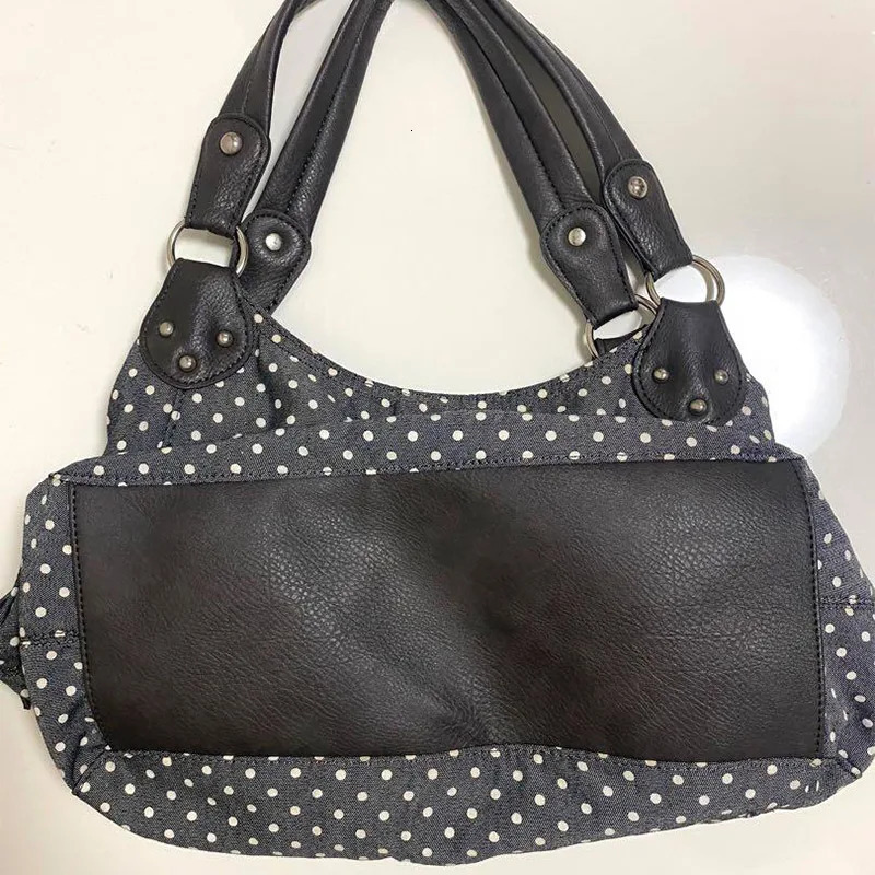 Fashionable Vintage Messenger Bags Polka Dot Handbag Koreanstyle Largecapacity Tote Bags Versatile Comfortable Casual Bags 251029