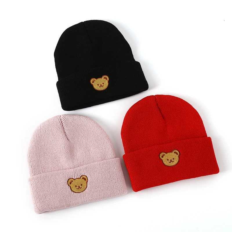 Cartoon Bear Soft Wool Baby Beanies Autumn Winter Warm Toddler Knitted Hat For Boys Girls Kids Skullies Cap Cute Children Bonnet251028