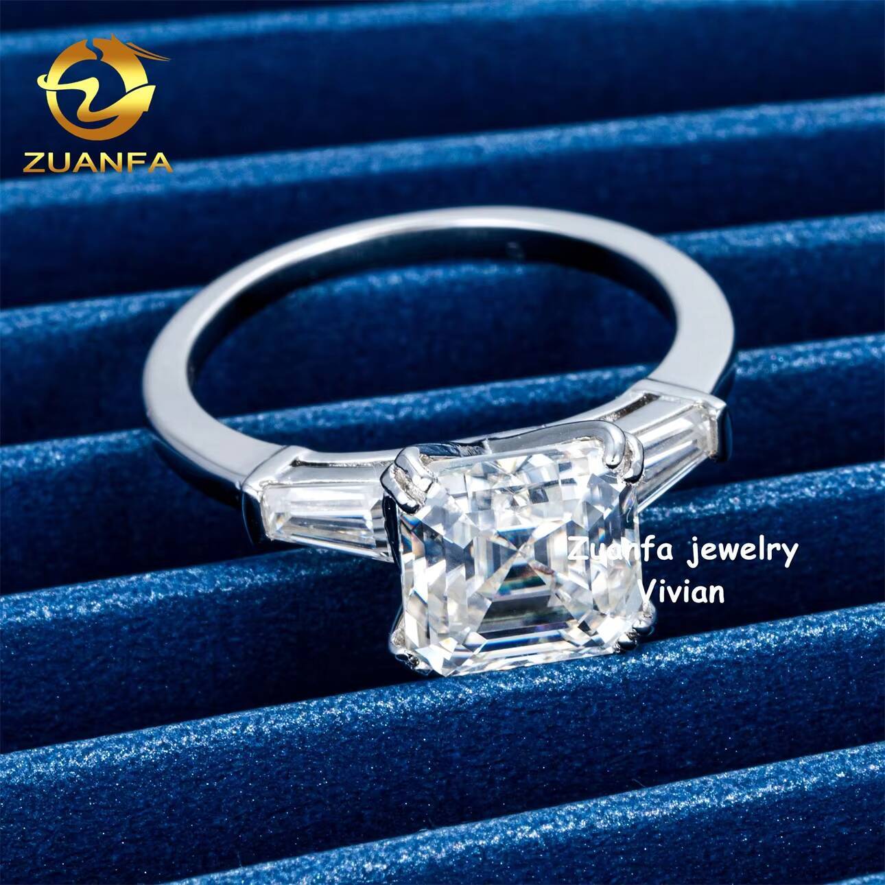 Pass Diamond Tester Buss Down Silver 925 D Color VVS Moissanite Diamond Fashion GRA Certification Luxury Women Wedding Rings