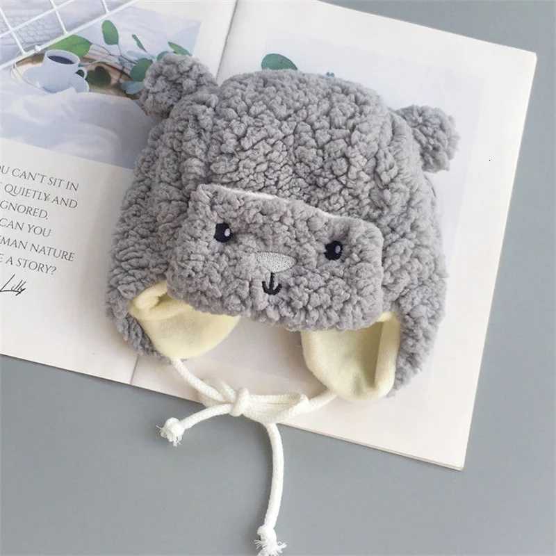Cute Baby Plush Hat Autumn Winter Warm Cap Infant Boys Girls Bonnet Cartoon Solid Kids Warm Earflap Hat Toddler Accessories251028