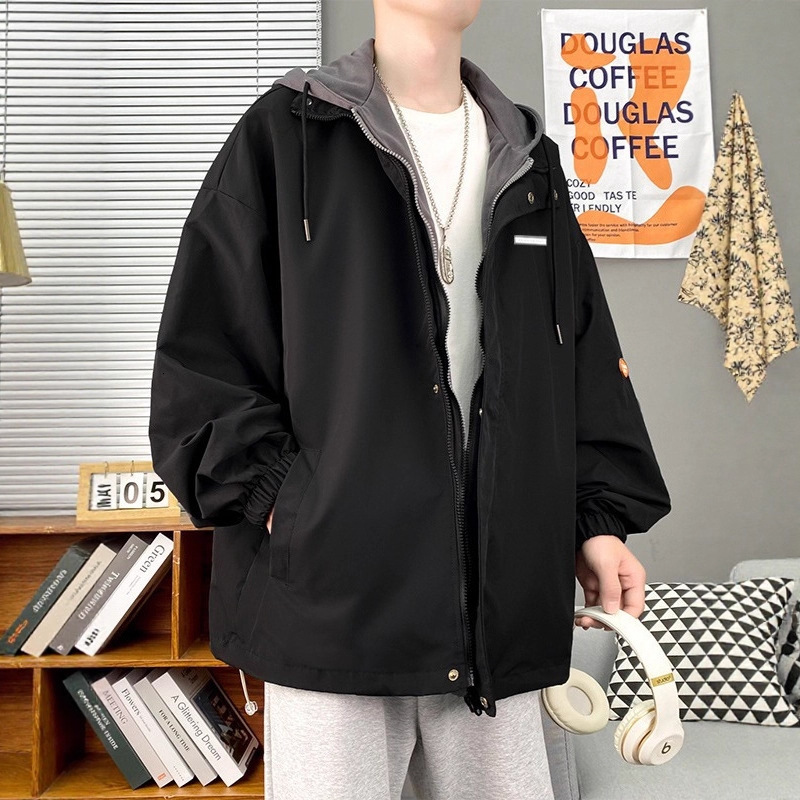 Men's Loose Stylish Fake Two-piece Designer Jacket Jacket Ins Trendy Brand Autumn Fashion Student Functional Sports Top