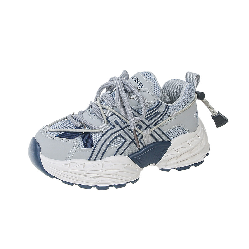 New design Shoes Children's Shoes Sports Shoes 2025 Spring and Autumn New Style Leather Mesh Breathable Boys' soft-soled Girls' Shoes T