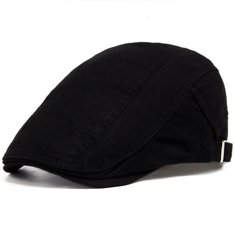 CNTANG Classic Solid Color Mens Casual Berets Fashion Vintage Cotton Visor Caps For Men Retro Flat Hats Summer Beret 251013