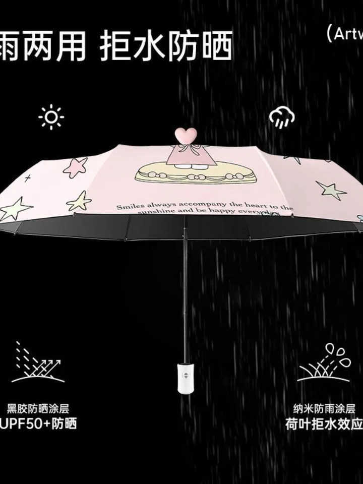 Sanrio Kawaii Sanrio Hello Kitty Umbrella Manual Folding Umbrella Wind Resistant Uv Protection Sunshade Sunscreen Umbrella Portable L251029