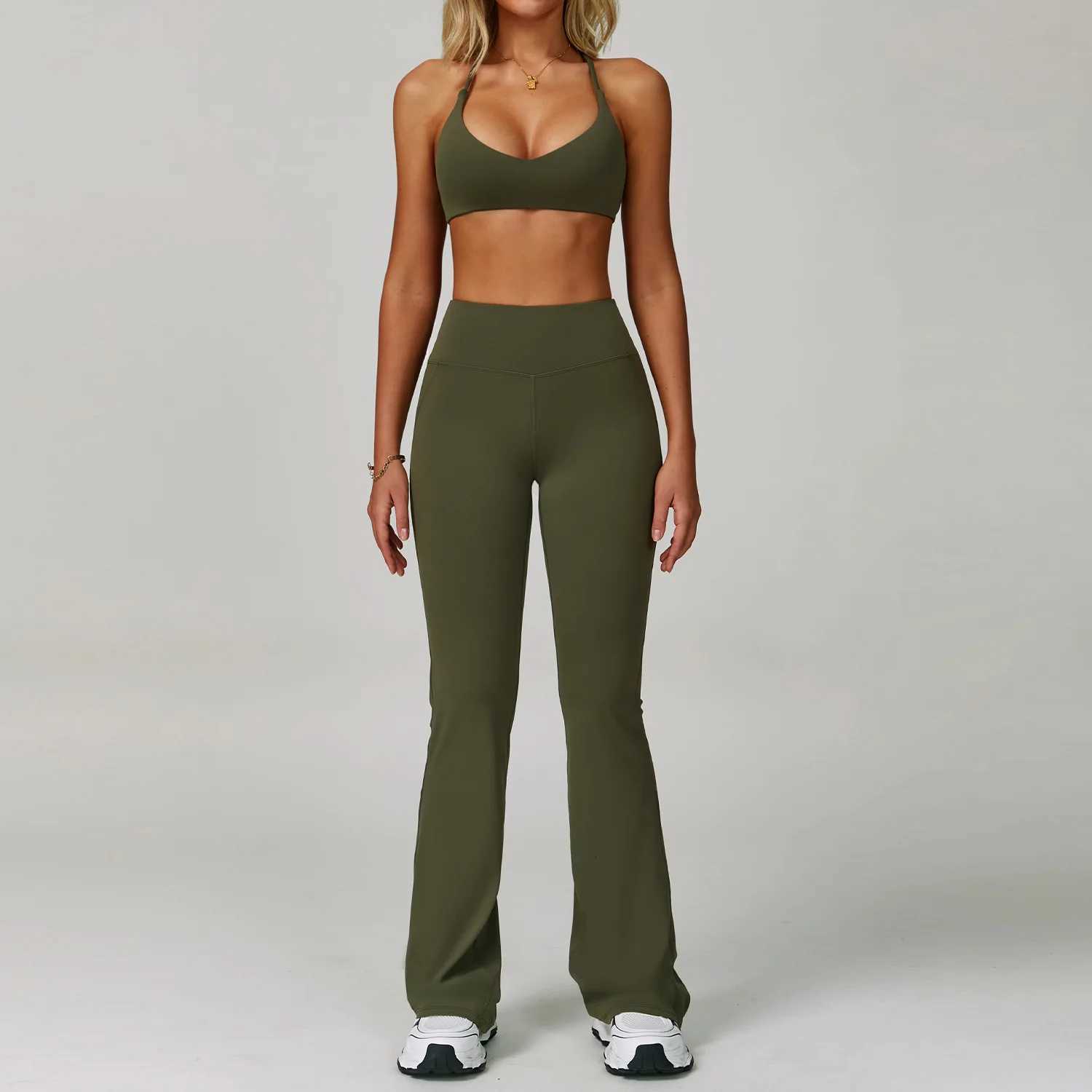 2 Piece Set Womens Tracksuit Fitness Clothes Yoga Sets Sportswear Workout Bra High Waist Leggings Set Gym Clothing Sports SuitsXJ251029