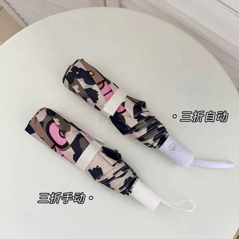 Sanrio Kawaii Hello Kitty Cartoon Umbrella Automatic Cute Sun Umbrella Leopard Print Sun Protection Uv Protection Umbrella Portable L251029