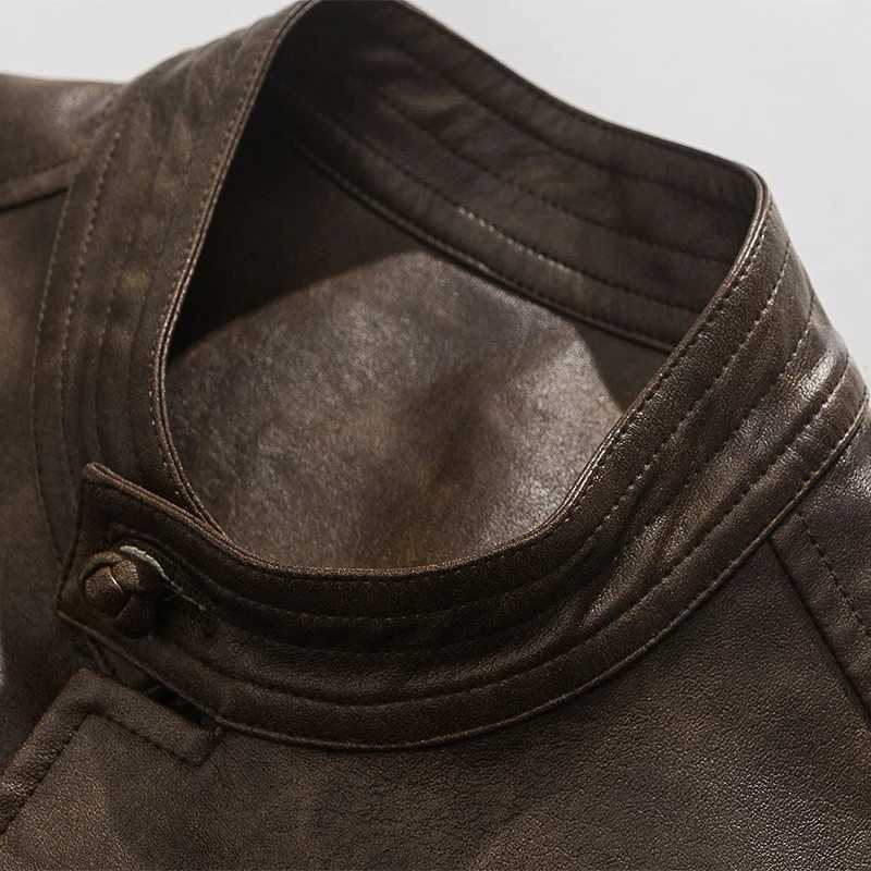 Leather Jackets Men American Western Vintage Washed Casual Jacket Men Spring Autumn Outdoor Windproof Warm Loose Parkas Coat 5XLT251029