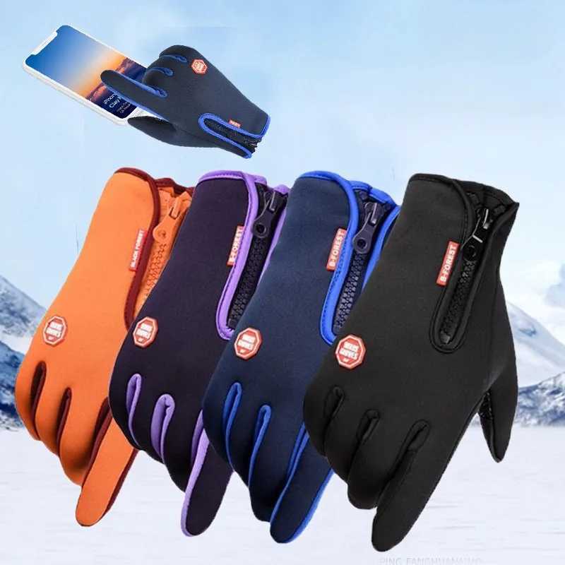 Mens Cycling Gloves Winter Touchscreen Warm Women Bicycle Gym Outdoor Driving Motorcycle Waterproof Thermal NonSlip Gloves J251029