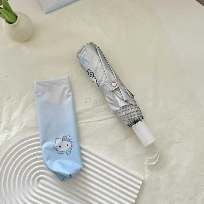 Sanrio Sanrio Hello Kitty Gradient Color Automatic Umbrella Kawaii Anime Sunscreen Uv Protection Student Convenient Foldable Umbrella L251029