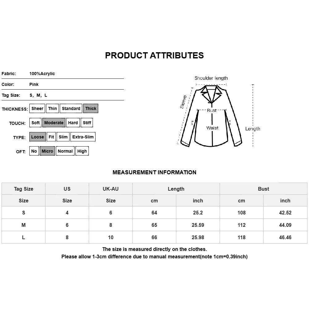 Women's Solid Fluffy V-Neck Long Sleeve Cardigan Sweater Cover Up Tops Autumn Winter Ladies Thick Softy Casual Loose Blouse S-L