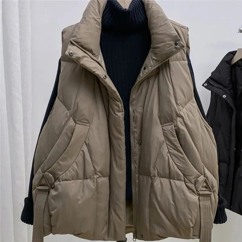Offseason Plus Size Womens Down Cottonpadded Vest Coat 2025 Autumn Winter Female Waistcoat Jacket Fashion Overwear 251029