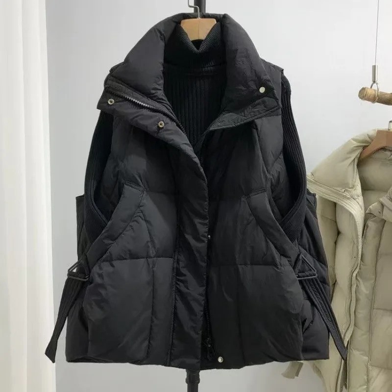 Autumn Winter Plus Size Womens Down Cottonpadded Vest Coat Female Elegant Warm Waistcoat Jacket Fashion Overwear 251027