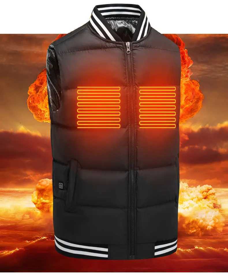 Mens winter Smart Heated vest USB Electric Heating Fleece Vest heating jacket Outdoor trekking Thermal Warm Jacket Heated W251029