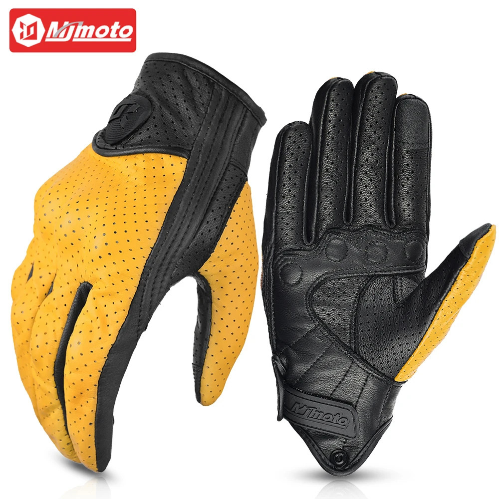 Retro Leather Motocycle Gloves Comfortable Motorbike Guantes WearResistant Motocross Full Finger Protection Moto 251013