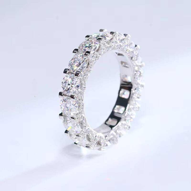 Luxury Round Cut 4mm Moissanite Diamond Ring 14k 18k White Gold Moissanite Jewelry Engagement Ring